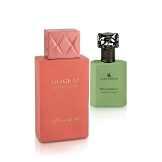 Schweizer Arabisch Shaghaf Nectar Blush Extrait de Parfum Patchouli 01 50 ml + EDP Shaghaf 75 ml UNISEX